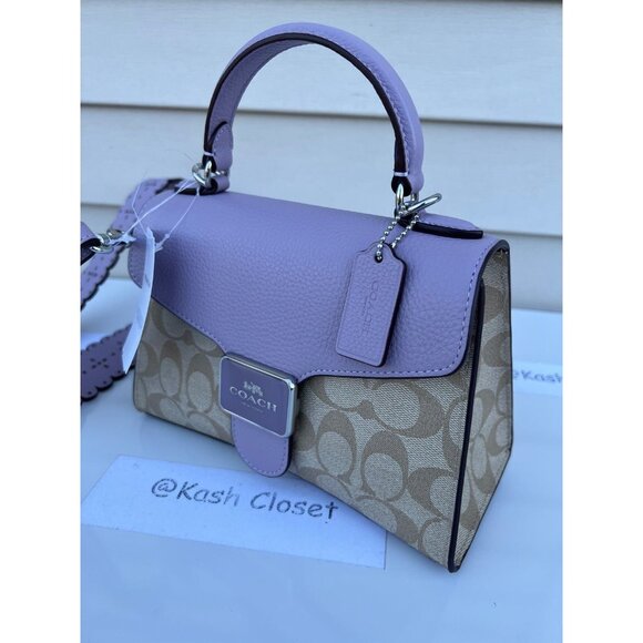 Coach satchel pepper top handle bag with crossbody strap in signature canvas - Picture 3 of 11